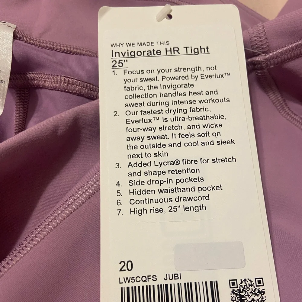 Lululemon Invigorate High Rise Tight 25” - Size 20 - NWT - Picture 7 of 9